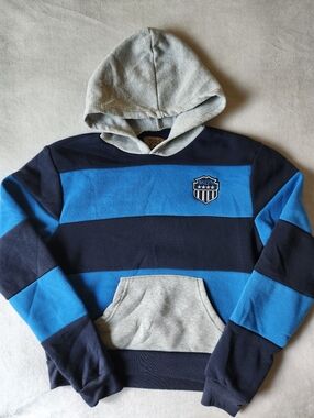 Brooklyn Laundry Boy's Striped Blue & Navy Hooded Sweatshirt